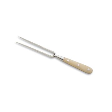 Forgiato White carving fork handcrafted by Coltellerie Berti in Scarperia, Italy