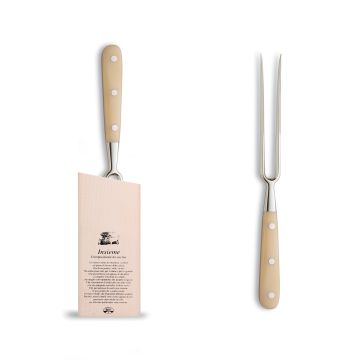 Forgiato Insieme White carving fork handcrafted by Coltellerie Berti in Scarperia, Italy