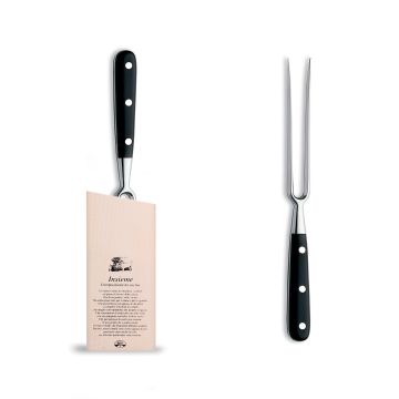 Forgiato Insieme Black carving fork handcrafted by Coltellerie Berti in Scarperia, Italy