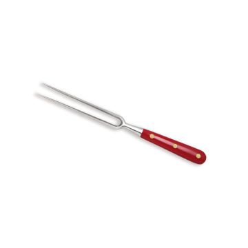 Forgiato Red carving fork handcrafted by Coltellerie Berti in Scarperia, Italy