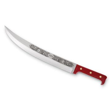  Champagne saber with red lucite handle handcrafted by Coltellerie Berti in Scarperia, Italy