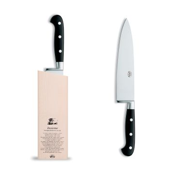 Forgiato Insieme Black chef knife handcrafted by Coltellerie Berti in Scarperia, Italy