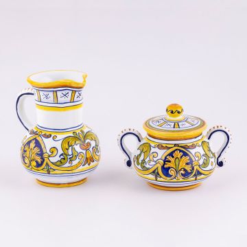 Deruta creamer & sugar set from the Cinquecento collection, handmade by Antica Deruta - Italy