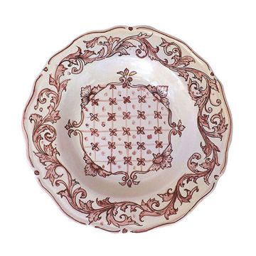 Italian ceramic pasta & soup plate from the Classico Rosa Collection handmade by Ghenos in Sicily