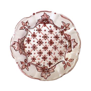 Italian ceramic salad & dessert plate from the Classico Rosa Collection handmade by Ghenos in Sicily