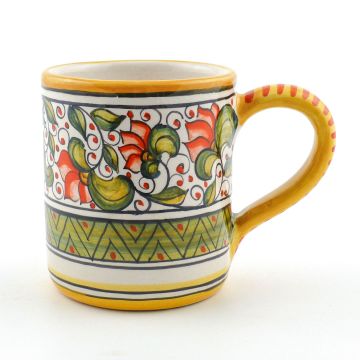 Cecilia Rosso Italian mug handmade by Ceramiche Andrilia in Deruta