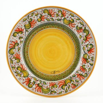 Cecilia Rosso Italian dinner plate handmade by Ceramiche Andrilia in Deruta