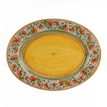 Cecilia Rosso Italian oval platter handmade by Ceramiche Andrilia in Deruta