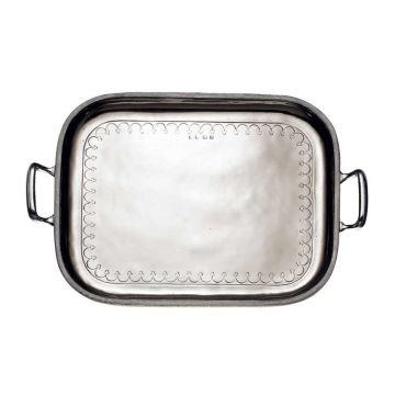 Handcrafted Italian pewter tray Andrea Doria by Cosi Tabellini in Brescia
