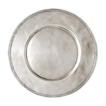 Handcrafted Italian pewter charger plate Antioco by Cosi Tabellini in Brescia