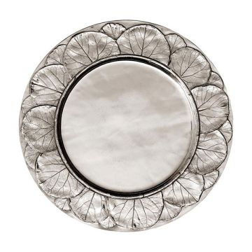 Handcrafted Italian pewter charger plate Natura by Cosi Tabellini in Brescia