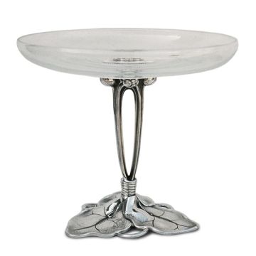 Handcrafted Italian pewter bonbon dish stand Ninfea by Cosi Tabellini in Brescia