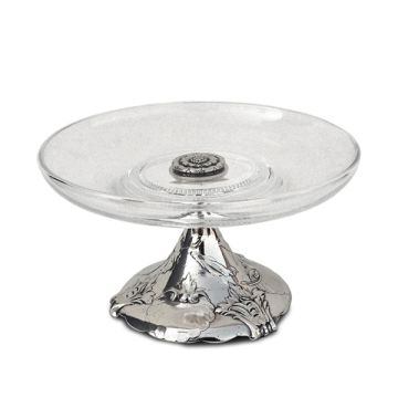 Handcrafted Italian pewter bonbon dish stand Ninfea by Cosi Tabellini in Brescia