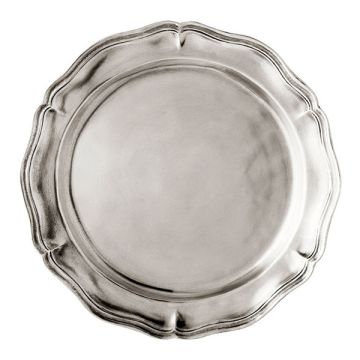 Handcrafted Italian pewter charger plate Siracusa by Cosi Tabellini in Brescia