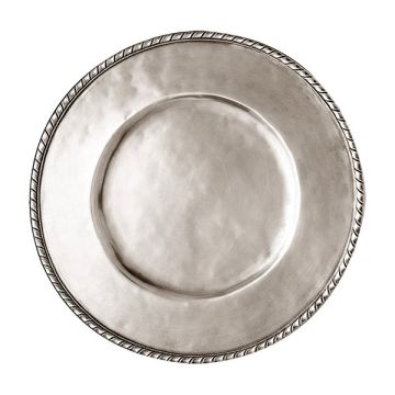 Handcrafted Italian pewter charger plate San Marco by Cosi Tabellini in Brescia