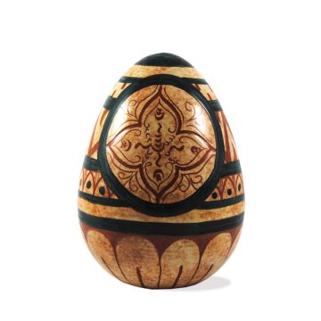 Italian ceramic egg sgraffito handmade in Mantua using the traditional sgraffito method