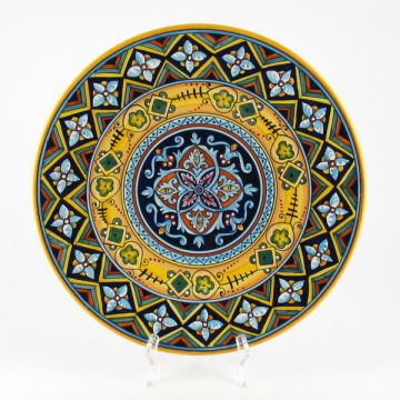 Italian geometric wall plate handmade by D&G Design - Deruta, Rapallo, Amalfi