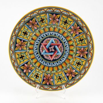 Italian geometric wall plate handmade by D&G Design - Deruta, Rapallo, Amalfi