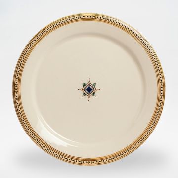 Italian round platter from the Occhio di Gatto collection, handmade by Francesco Fasano in Grottaglie, Italy
