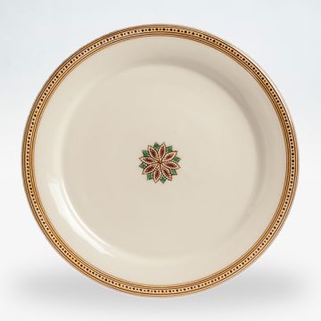Italian dinner plate from the Rubino collection, handmade by Francesco Fasano in Grottaglie, Italy