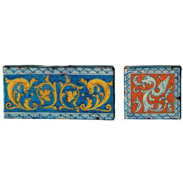 Hand-painted Deruta tile drb by Antica Deruta, Italy. The tile is entirely handcrafted.