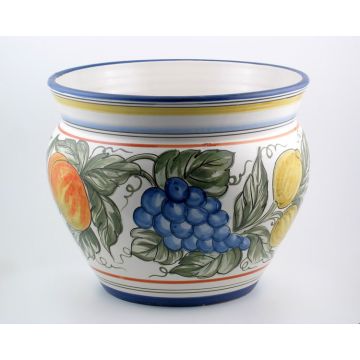 Deruta planter from the Frutta Antica collection, handmade by Antica Deruta - Italy