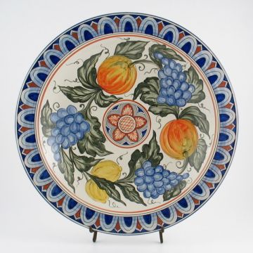 Deruta wall plate from the Frutta Antica collection, handmade by Antica Deruta - Italy