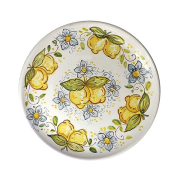 Italian ceramic salad & dessert plate from the Frutta e Fiori Collection handmade by Ghenos in Sicily