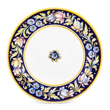 Fiori Italian round platter handmade by Fima in Deruta