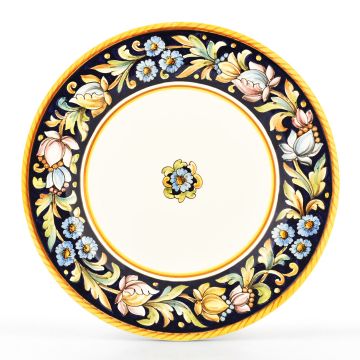 Fiori Italian salad & dessert plate handmade by Fima in Deruta