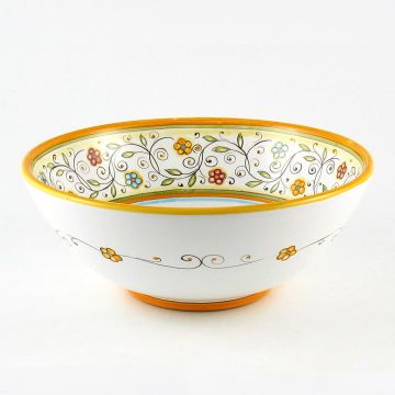 Floreale Italian serving bowl handmade by Fima in Deruta