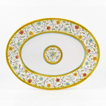 Floreale Italian oval platter handmade by Fima in Deruta