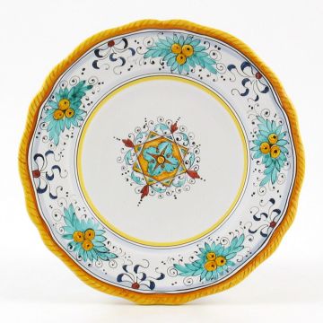 Festone Italian salad & dessert plate handmade by Fima in Deruta
