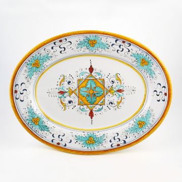 Festone Italian oval platter handmade by Fima in Deruta