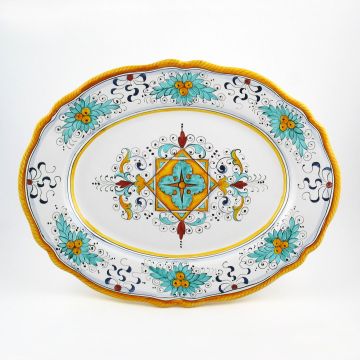 Festone Italian oval platter handmade by Fima in Deruta