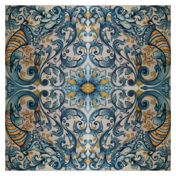 Italian modular tile panel Metamorphosis hand-painted by Ghenos in Messina, Sicily