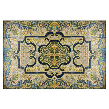 Italian tile panel or tabletop Dolphin hand-painted by Ghenos in Messina, Sicily