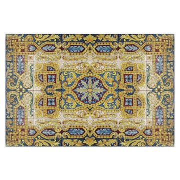 Italian tile panel or tabletop Lace hand-painted by Ghenos in Messina, Sicily