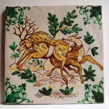 Sicilian tile GH07 hand-painted with traditional designs by Ghenos, Messina - Italy