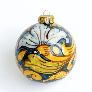 Italian Christmas ball ornament hand-painted by Ghenos in Messina