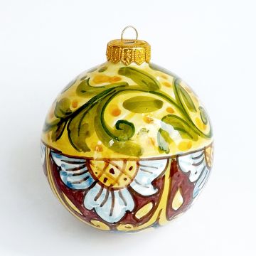 Italian Christmas ball ornament hand-painted by Ghenos in Messina