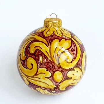 Italian Christmas ball ornament hand-painted by Ghenos in Messina