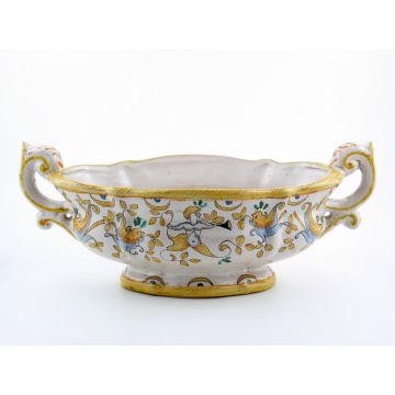 Deruta centerpiece jardiniere from the Grottesche collection, handmade by Antica Deruta - Italy