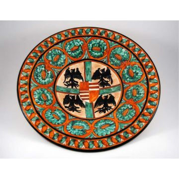 Italian centerpiece bowl handmade in Mantua using the traditional sgraffito method
