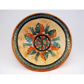 Italian centerpiece bowl handmade in Mantua using the traditional sgraffito method