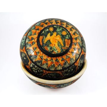 Italian childbirth set 2 pcs handmade in Mantua using the traditional sgraffito method