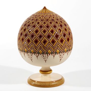 Italian Graffito Red Pumo handmade by Francesco Fasano in Grottaglie, Italy