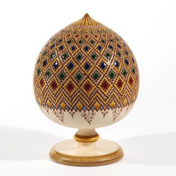 Italian Graffito Arlecchino Pumo handmade by Francesco Fasano in Grottaglie, Italy