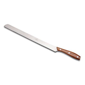 Chianino ham prosciutto slicer with olive wood handle handcrafted by Coltellerie Consigli in Scarperia, Italy