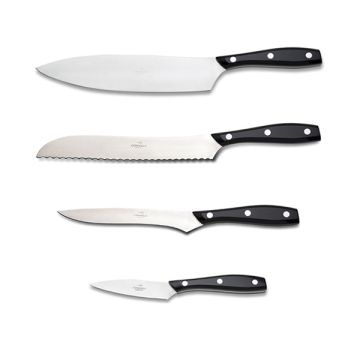 Chianino Black set of 4 Kitchen Knives handcrafted by Coltellerie Consigli in Scarperia, Italy